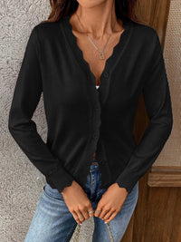 Ribbed Edge Button-Up Knit Cardigan 100100482577968 37 Affordable Fashion Under $100 Jerry's Apparel 