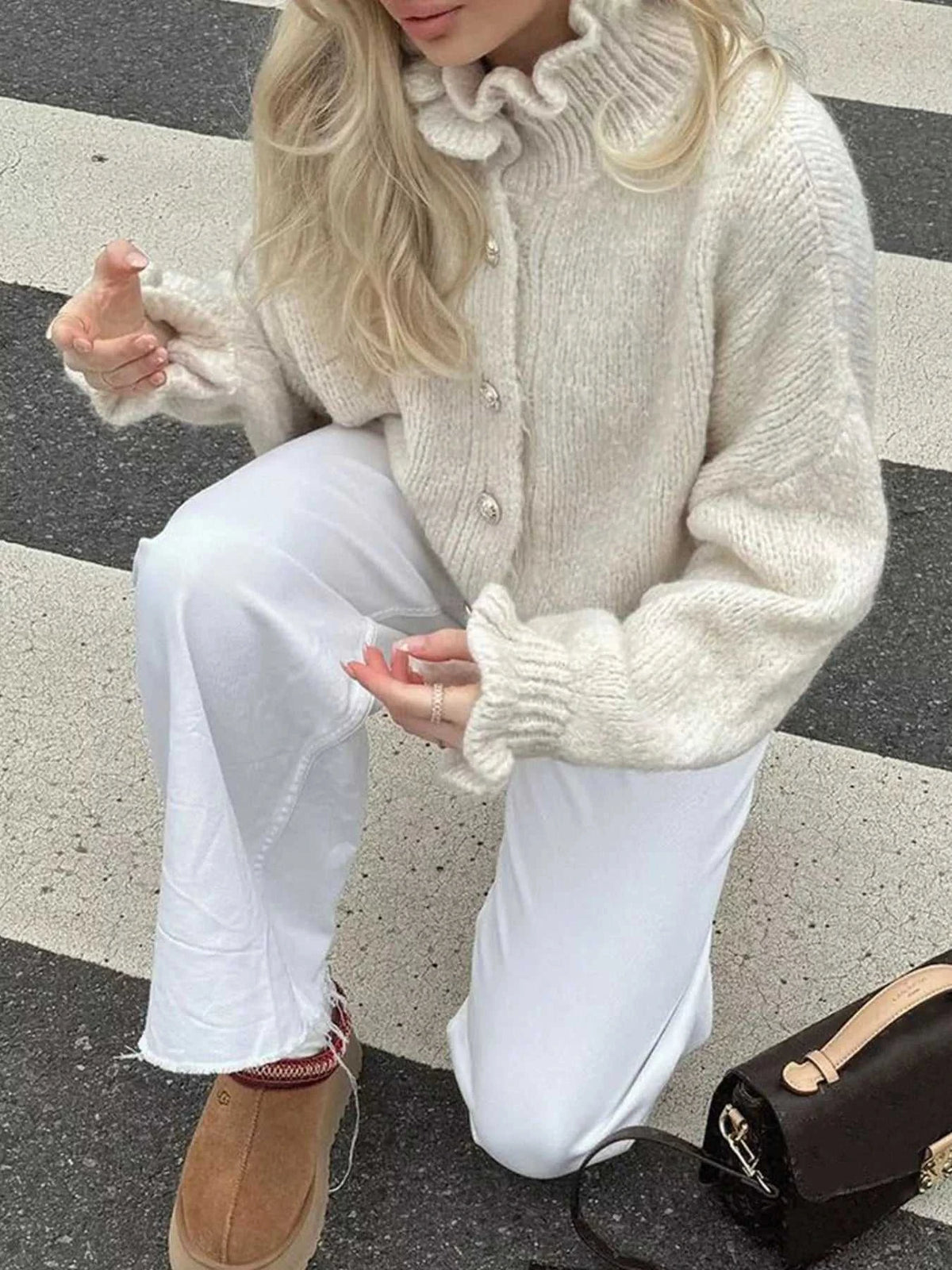 Button-Down Long Sleeve Cardigan 100100674663235 69 Women's Sweaters and Knitwear Jerry's Apparel 