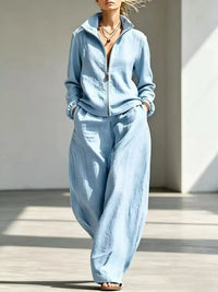 Full Size Zip-Up Jacket and Wide-Leg Pants Set Plus Size 101001541614338 62 Affordable Fashion Under $100 Jerry's Apparel 