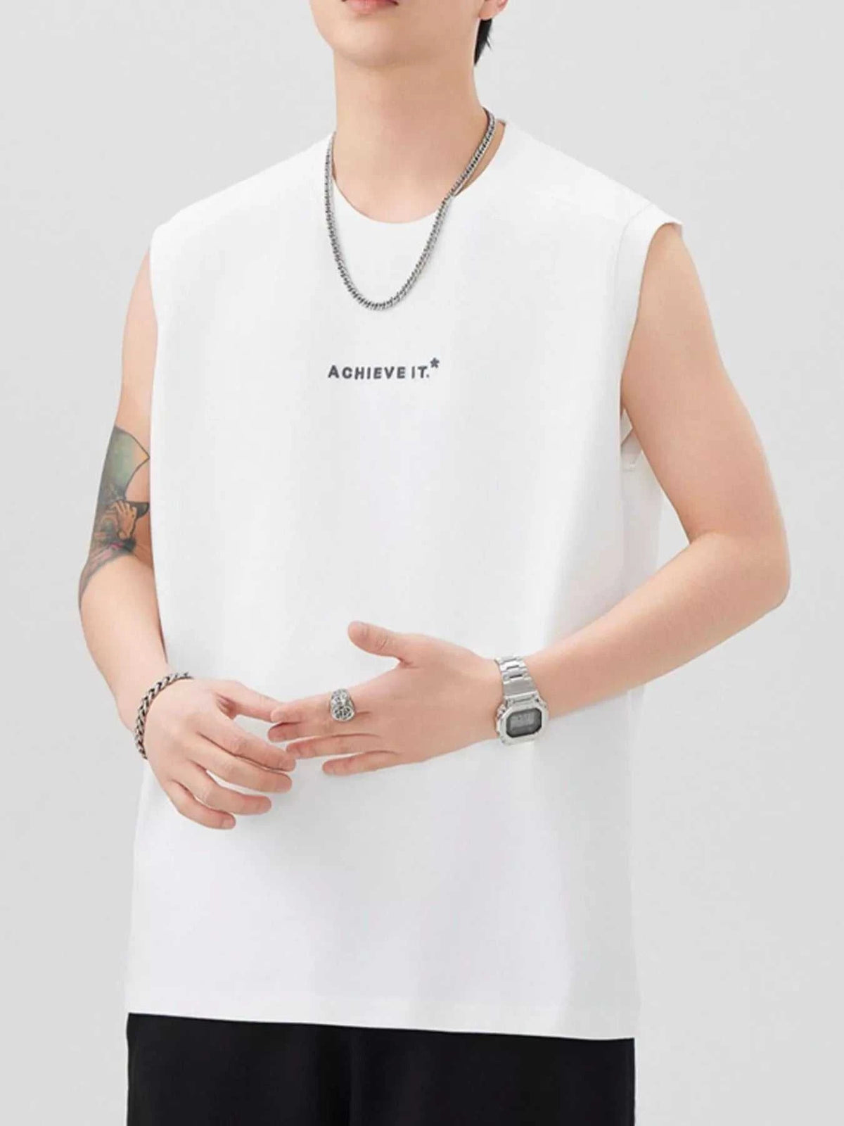 Men's Plus Size Letter Round Neck Tank 100400255866205 78 Affordable Fashion Under $100 Jerry's Apparel 