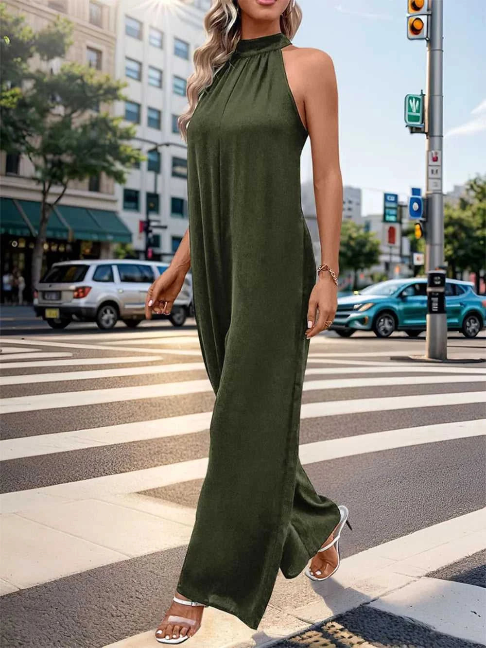 Perfee Tied Grecian Wide Leg Jumpsuit 100100770405128 36 Affordable Fashion Under $100 Jerry's Apparel 