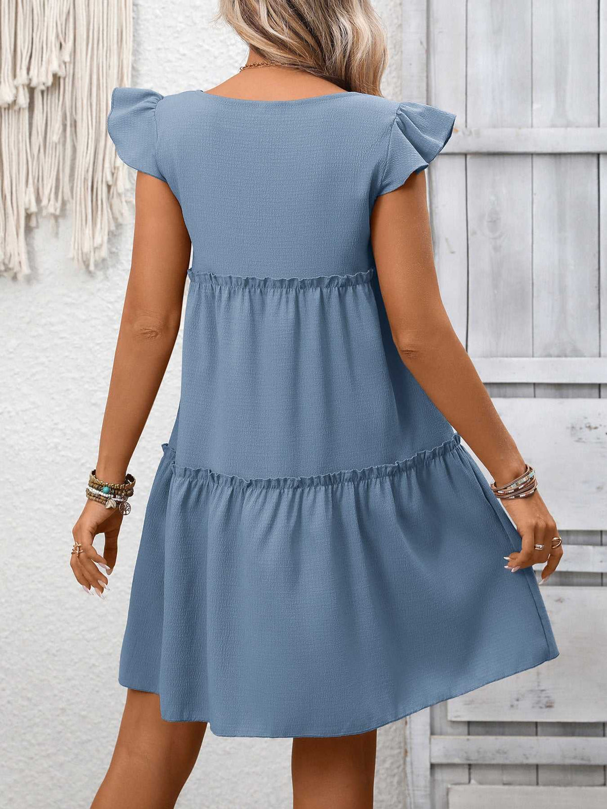 Ruffle Sleeve Tiered Mini Dress 100100406659839 28 Affordable Fashion Under $100 Jerry's Apparel 