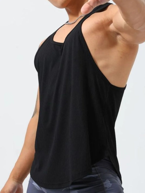 Men's Plus Size Round Neck Wide Strap Tank