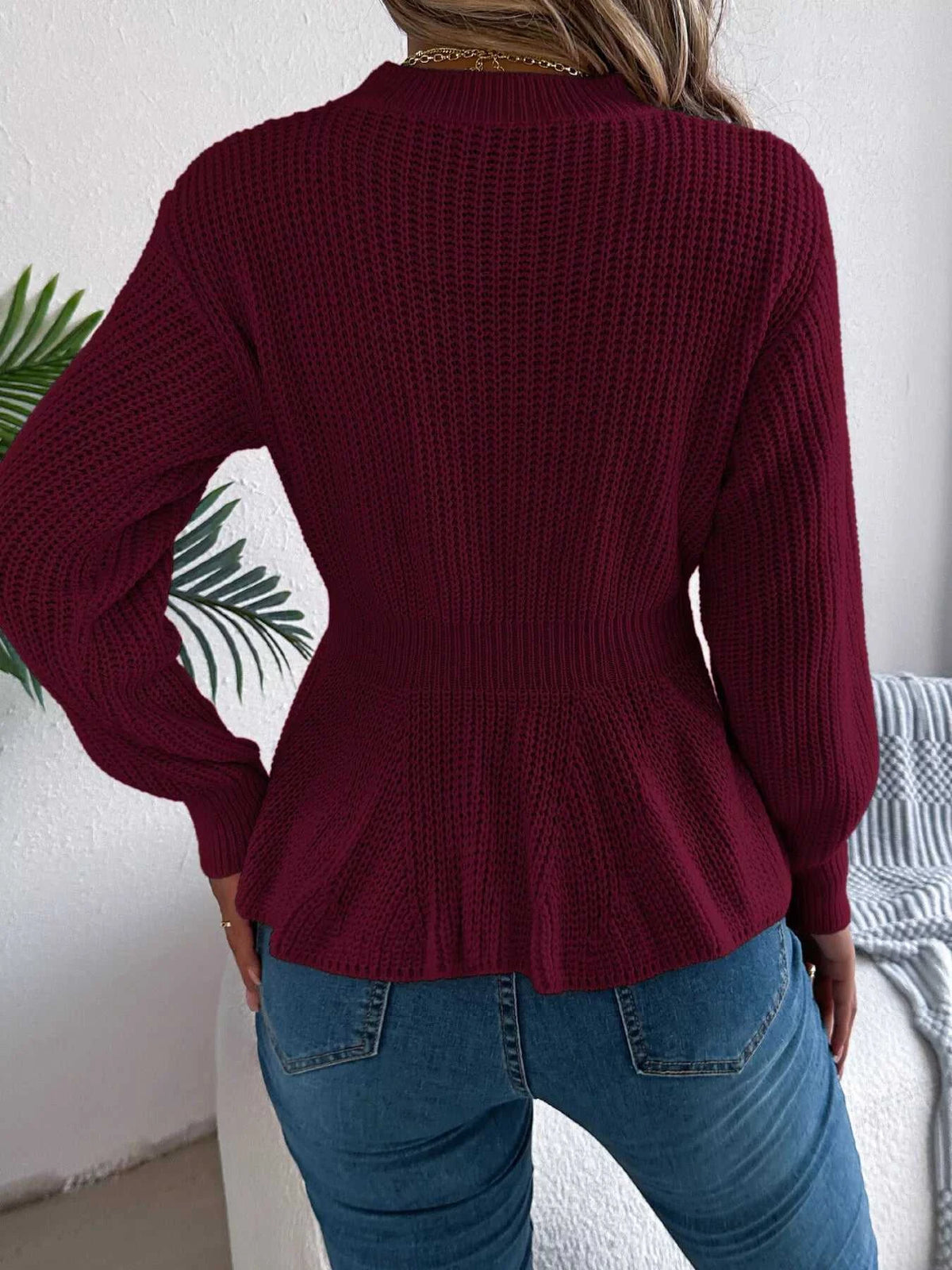 Cable Knit Peplum Sweater 101002224335272 37 Affordable Fashion Under $100 Jerry's Apparel 