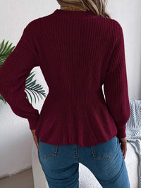 Cable Knit Peplum Sweater 101002224335272 37 Affordable Fashion Under $100 Jerry's Apparel 