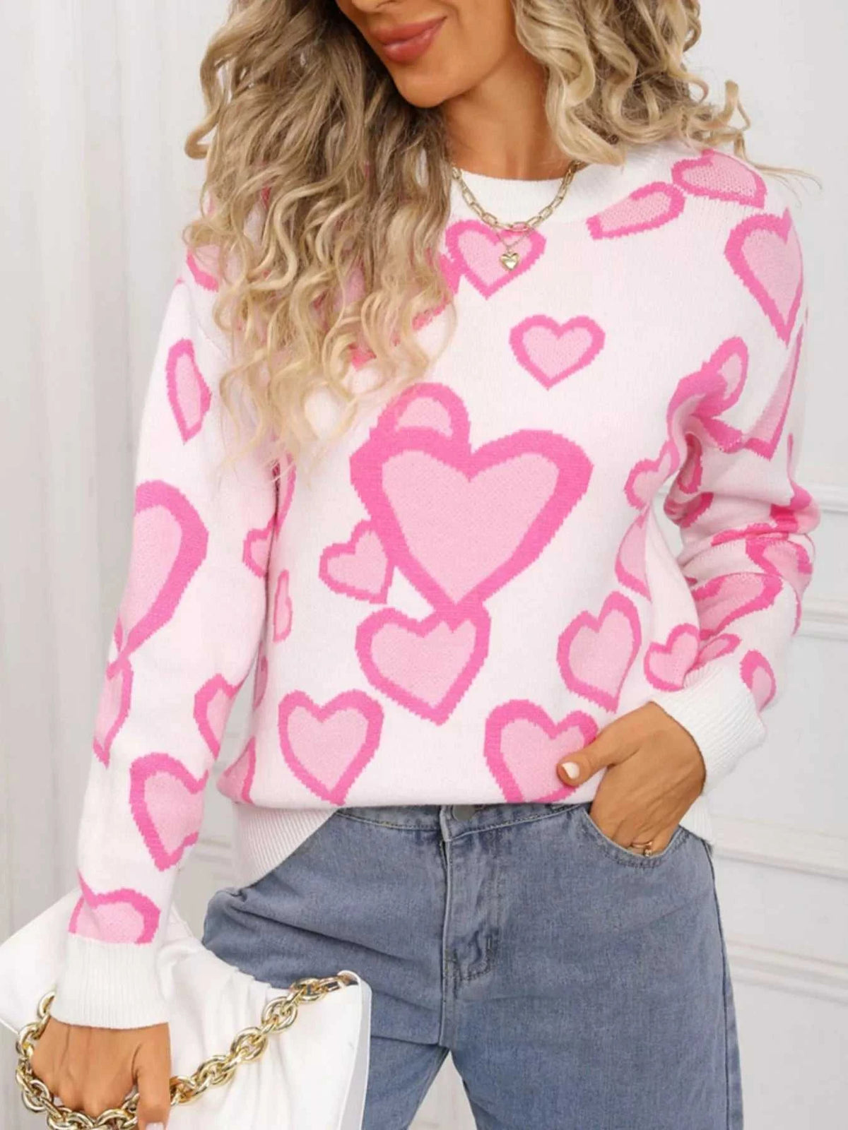 Valentine's Day Heart Crew Neck Sweater 100100791356331 48 Affordable Fashion Under $100 Jerry's Apparel 