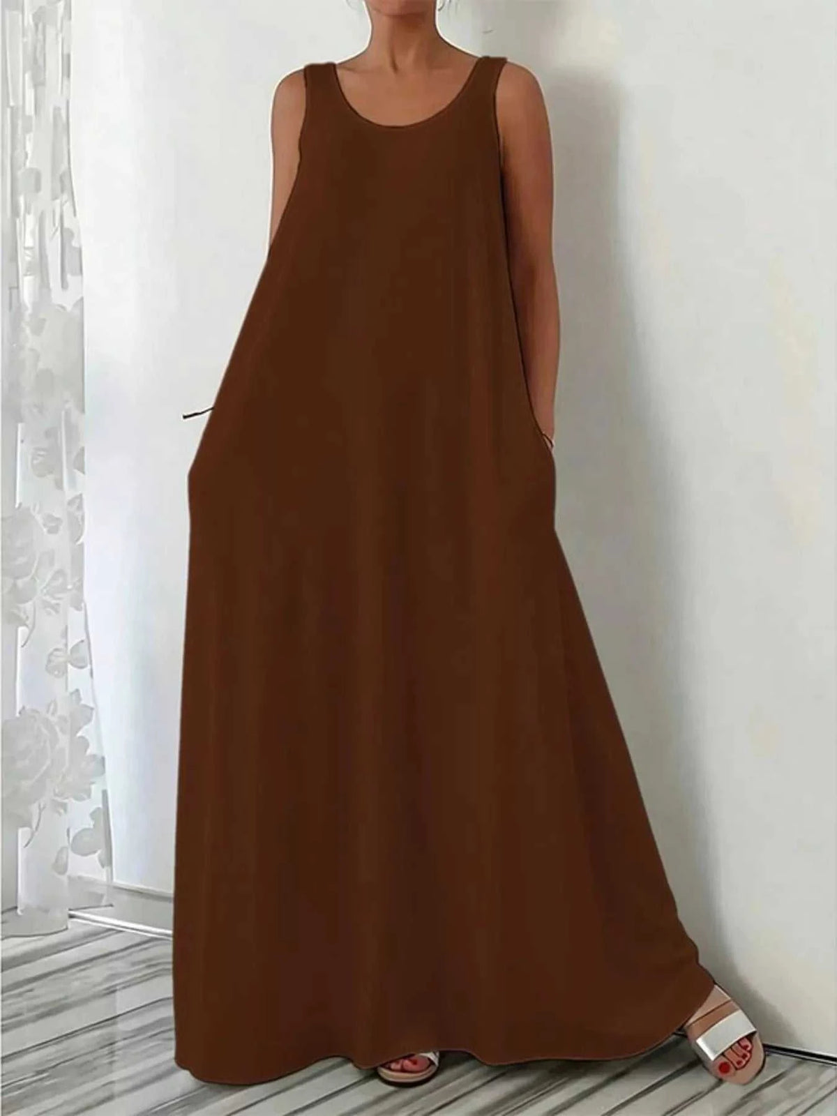 Sleeveless Maxi Dress with Pockets 100100390424798 34 Affordable Fashion Under $100 Jerry's Apparel 