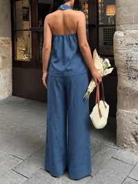Halter Neck Top and Wide-Leg Pants Set 100100007618224 46 Affordable Fashion Under $100 Jerry's Apparel 