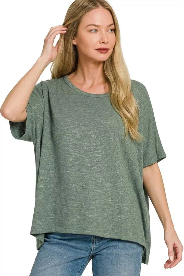 Zenana Oversized Slub Hacci Top 100100542192614 21 Affordable Fashion Under $100 Jerry's Apparel 