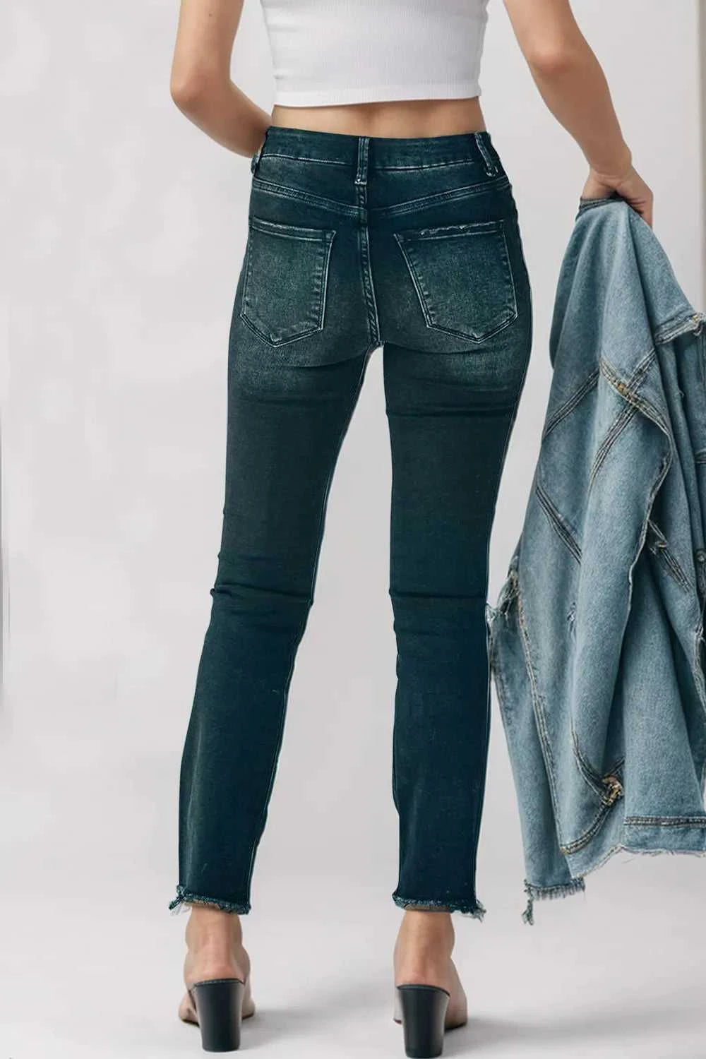 Mid-Rise Waist Skinny Jeans with Pockets 100100442969797 38 Affordable Fashion Under $100 Jerry's Apparel 