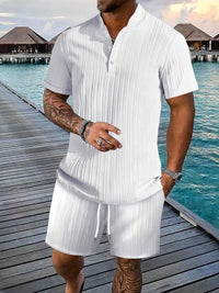 Men's Full Size Button Detail Short Sleeve Top and Shorts Set Plus Size 100400676987712 38 Affordable Fashion Under $100 Jerry's Apparel 