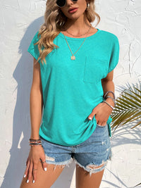 Side Slit Round Neck T-Shirt
