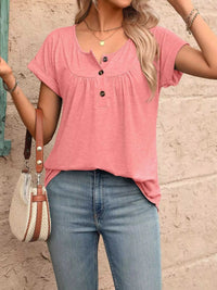 Casual Button Detail Henley T-Shirt 100100202602054 28 Affordable Fashion Under $100 Jerry's Apparel 