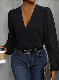 Perfee Ruched Surplice Long Sleeve Bodysuit 100100570911642 31 Affordable Fashion Under $100 Jerry's Apparel 