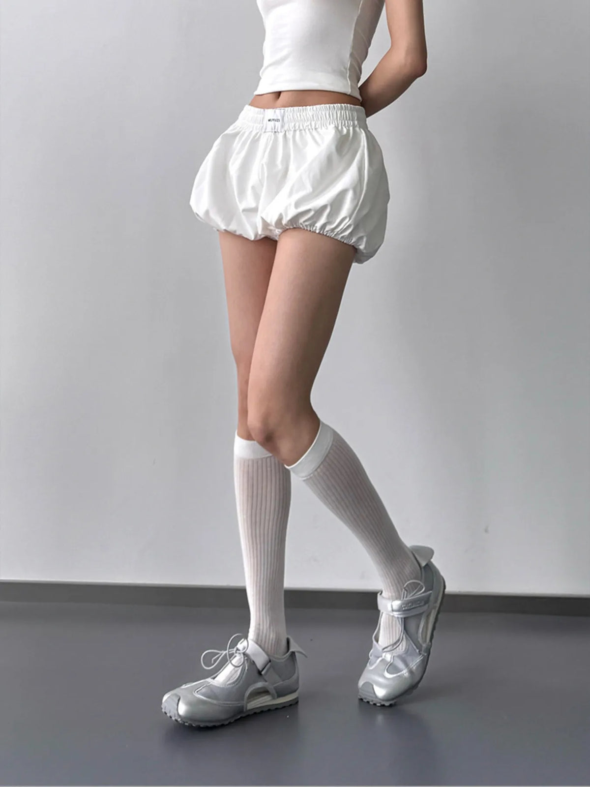 Elastic Waistband Bubble Shorts