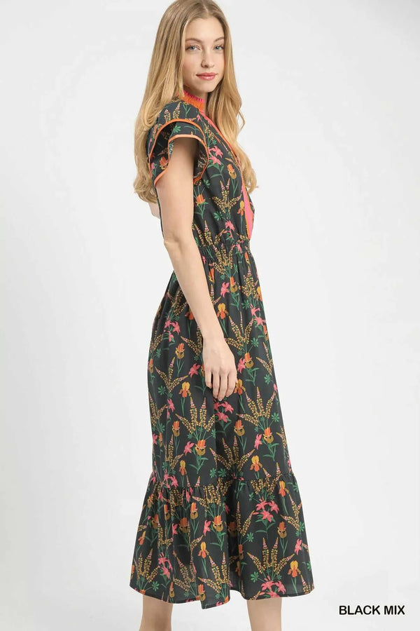 Umgee Mix Floral Midi Dress 100100322241371 62 Affordable Fashion Under $100 Jerry's Apparel 