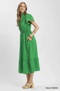 Umgee Contrast Trim Midi Dress with Tiered Ruffle Hem 100100945051791 64 Affordable Fashion Under $100 Jerry's Apparel 