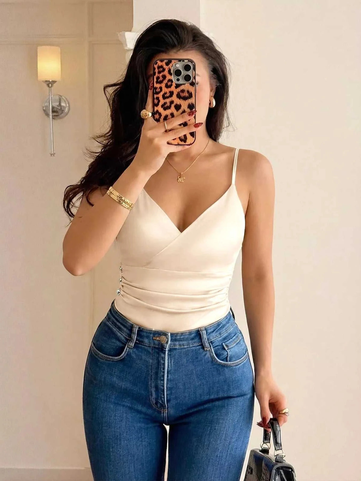 Ruched Spaghetti Strap Bodysuit 100100627858304 30 Affordable Fashion Under $100 Jerry's Apparel 