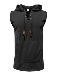 Men's Lace Up Hooded Top