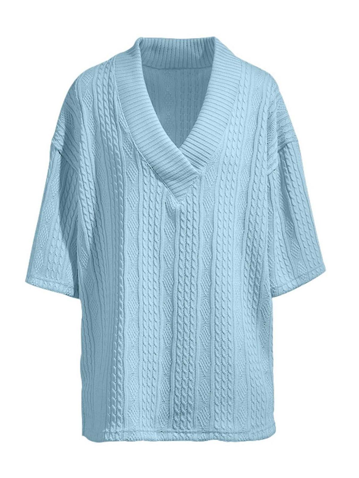 Men's Full Size Casual Knit V-Neck Short Sleeve Top and Shorts Set Plus Size 100400200384867 38 Men's Sets Jerry's Apparel 