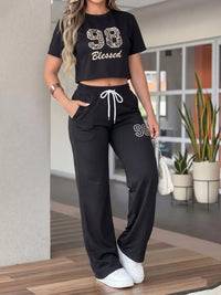 Blessed 98 Leopard Print Crop Top and Wide Leg Pants Set 100100144599731 55 Affordable Fashion Under $100 Jerry's Apparel 