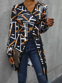 Perfee Geometric Surplice Long Sleeve T-Shirt 100100593551505 37 Affordable Fashion Under $100 Jerry's Apparel 