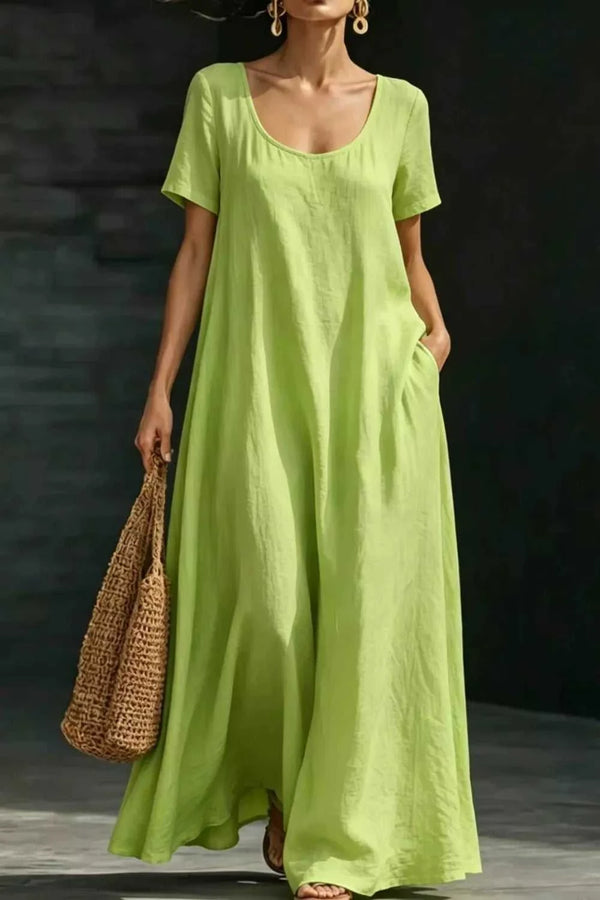 Full Size Casual Loose Short Sleeve Maxi Dress Plus Size 100100328741968 27 Gifts for Her Jerry's Apparel 