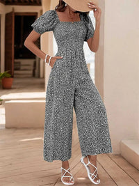 Printed Square Neck Puff Sleeve Jumpsuit 100100619721006 31 Affordable Fashion Under $100 Jerry's Apparel 