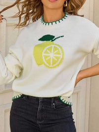 Lemon Round Neck Sweater 100100740512433 44 Affordable Fashion Under $100 Jerry's Apparel 