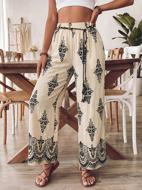 Boho Print Wide Leg Pants 100100713043655 36 Seasonal Fashion Collections Jerry's Apparel 