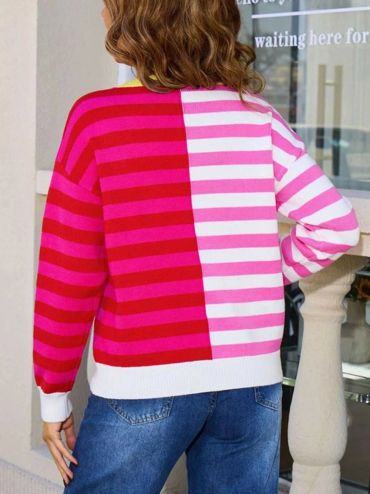 Striped Round Neck Long Sleeve Sweater 100100983519081 49 Affordable Fashion Under $100 Jerry's Apparel 
