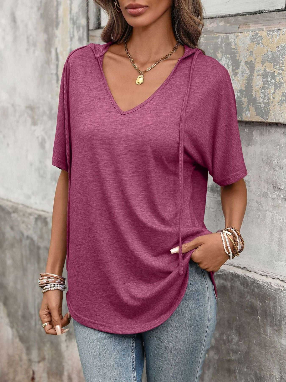 Casual Short Sleeve Hooded T-Shirt 100100788252140 27 Affordable Fashion Under $100 Jerry's Apparel 
