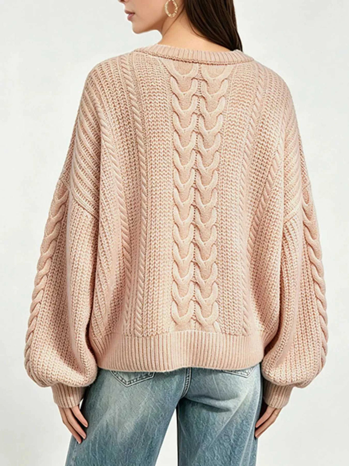 Chunky Cable Knit Round Neck Sweater 100100799141742 47 Affordable Fashion Under $100 Jerry's Apparel 