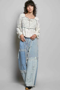 POL Square Neck Lace Long Balloon Sleeve Top 100100907751802 66 Affordable Fashion Under $100 Jerry's Apparel 