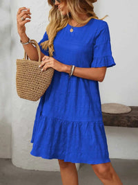 Mandy Ruffled Ruched Round Neck Half Sleeve Dress 100100796041903 25 Affordable Fashion Under $100 Jerry's Apparel 