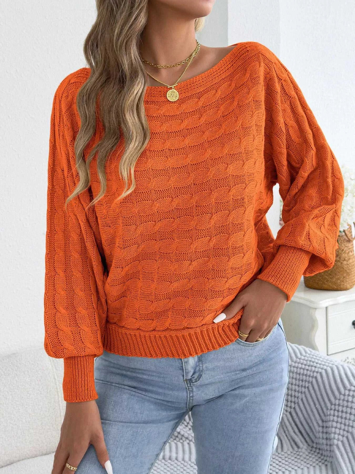 Cable Knit Boat Neck Sweater 101002602212115 36 Affordable Fashion Under $100 Jerry's Apparel 
