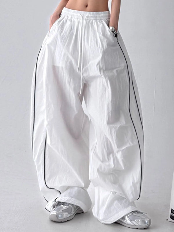 Drawstring Wide Leg Pants