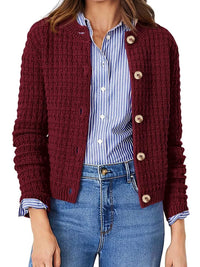 Textured Knit Button-Front Cardigan 100100626365347 44 Affordable Fashion Under $100 Jerry's Apparel 
