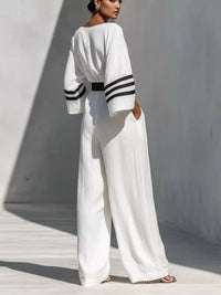 Wide Sleeve and Contrast Striped Jumpsuit 101001768471795 49 Affordable Fashion Under $100 Jerry's Apparel 