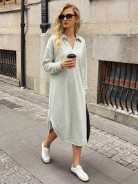 Polo Collar Long Sleeve Midi Dress 101001353552145 48 Affordable Fashion Under $100 Jerry's Apparel 