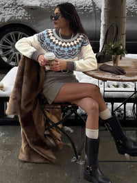 Fair Isle Pattern Round Neck Sweater 101002092682408 55 Affordable Fashion Under $100 Jerry's Apparel 