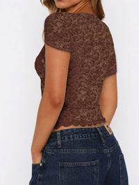 Lace Short Sleeve T-Shirt