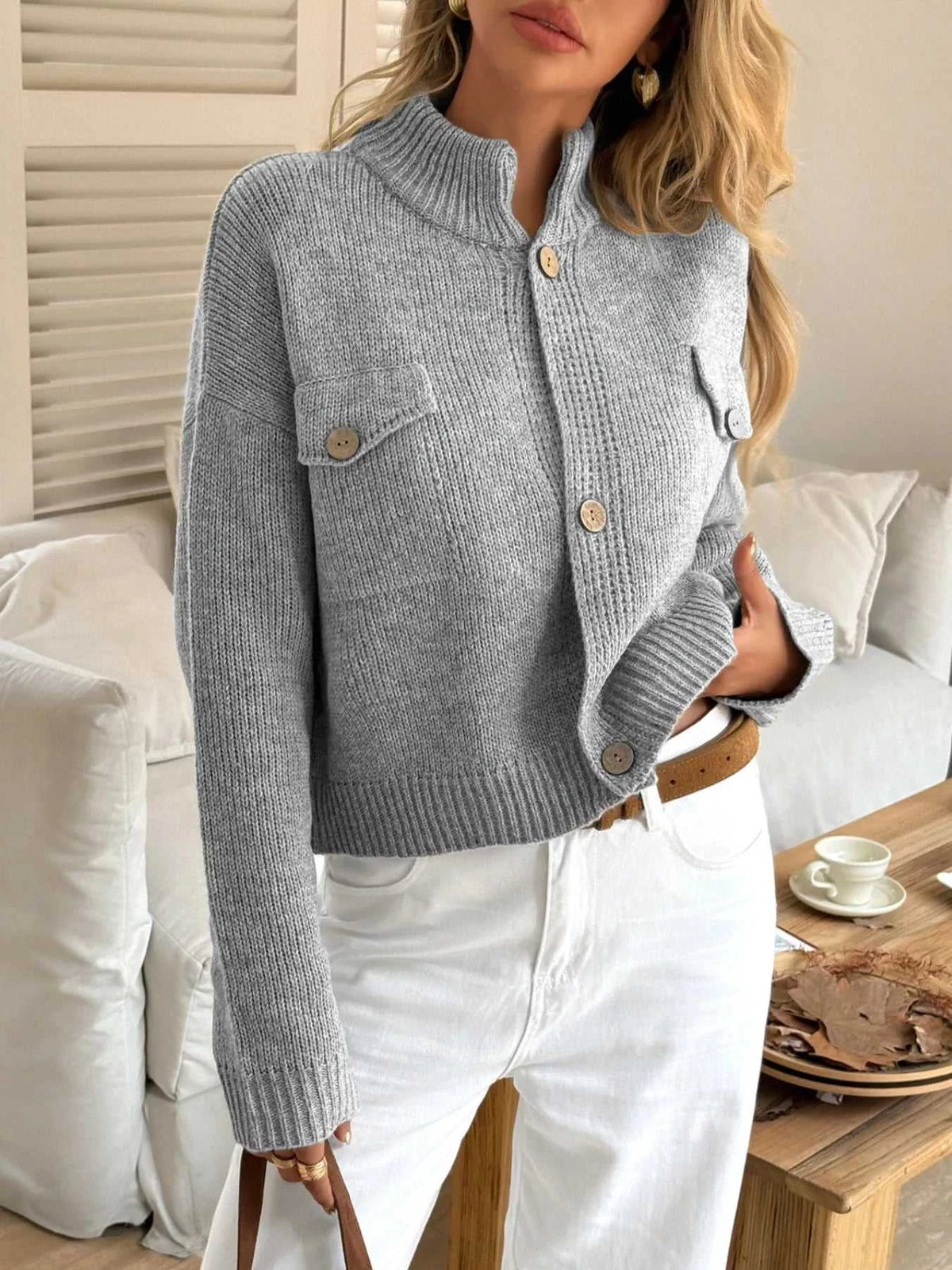 Button-Down Knit Cardigan 100100480919271 60 Affordable Fashion Under $100 Jerry's Apparel 