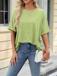 Casual Loose Fit Rolled Sleeve T-Shirt 100100846471189 23 Affordable Fashion Under $100 Jerry's Apparel 