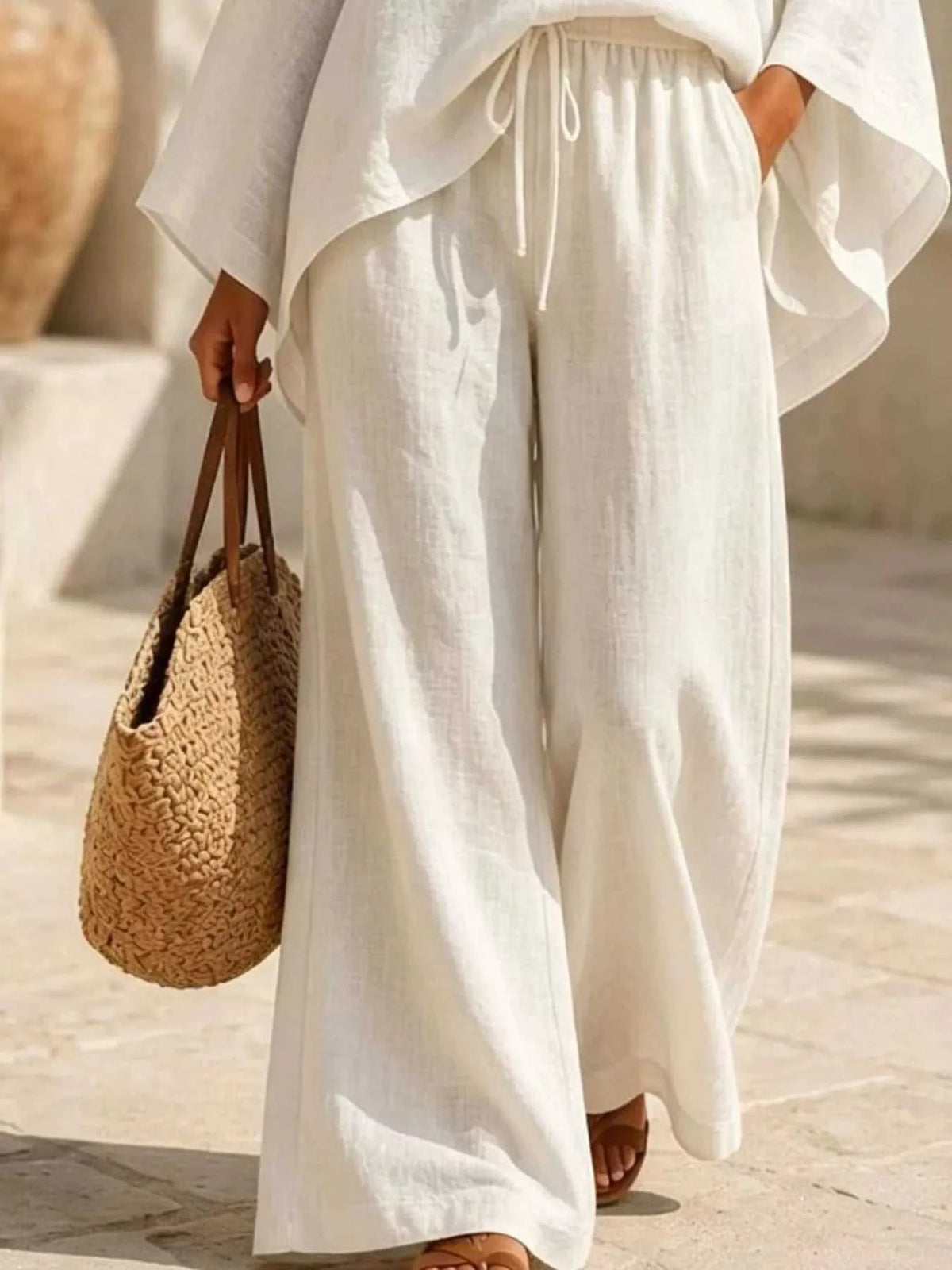 Full Size Loose Fit Top and Wide-Leg Pants Set Plus Size 101001296470286 42 Affordable Fashion Under $100 Jerry's Apparel 
