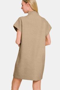 Zenana Short Sleeve Sweater Mini Dress