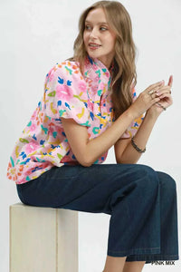 Umgee Folk Art Print Top with Smocked Detail 100100158761724 51 Affordable Fashion Under $100 Jerry's Apparel 