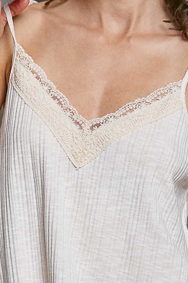POL Lace Detail V-Neck Textured Knit Cami 100100144761508 41 Affordable Fashion Under $100 Jerry's Apparel 