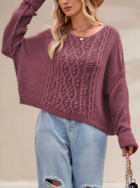 Textured Knit Round Neck Sweater 100100794321457 47 Affordable Fashion Under $100 Jerry's Apparel 