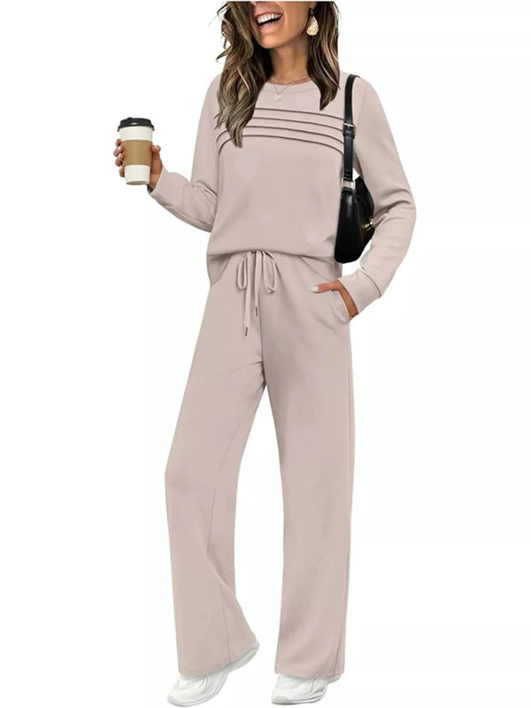 Full Size Casual Long Sleeve Crewneck Top and Drawstring Pants Set Plus Size 100100096071791 46 Affordable Fashion Under $100 Jerry's Apparel 